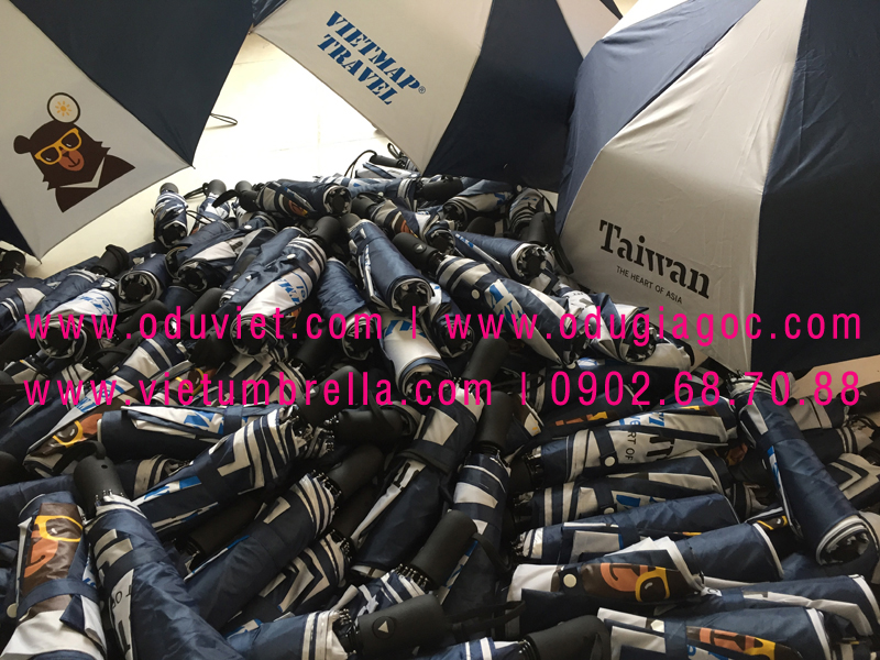 xưởng sản xuất ô dù cầm tay in logo quảng cáo